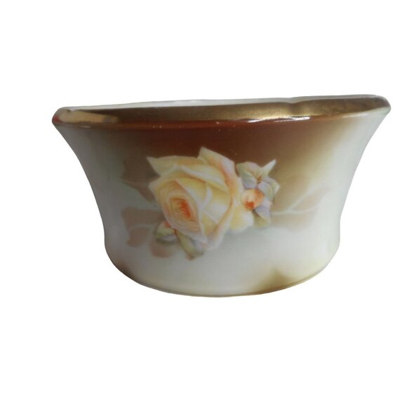 Vintage Yellow Rose Floral Bowl R S Reinhold Schlegelmilch Germany Centerpiece - Picture 6 of 6